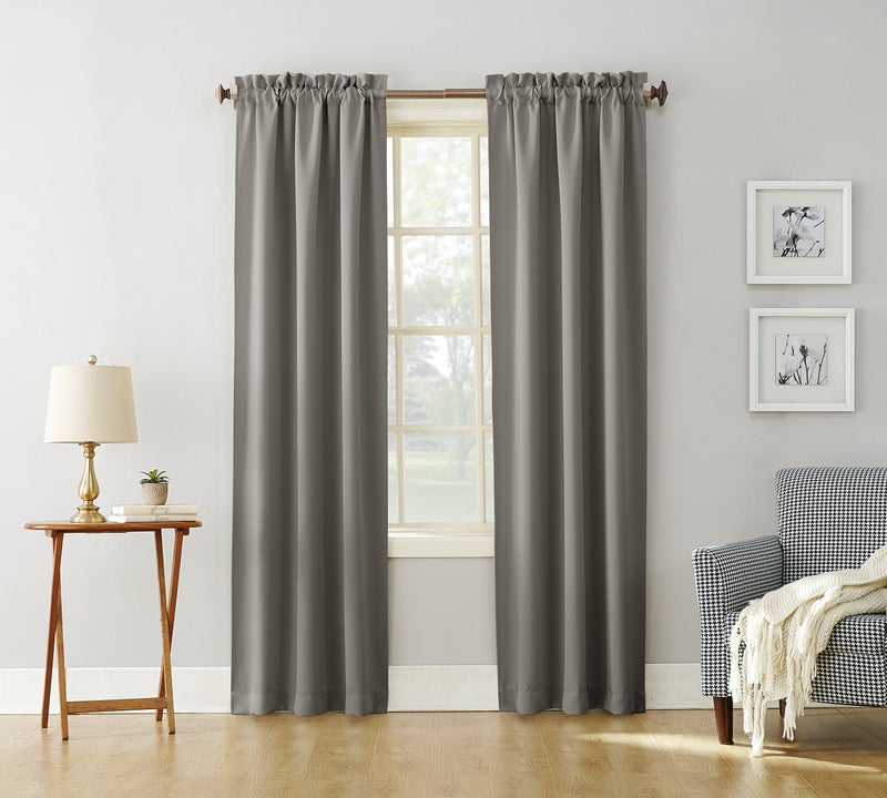 Sun Zero Easton Energy Saving Blackout Rod Pocket Curtain Panel, 40" x 84", Gray - Image 5